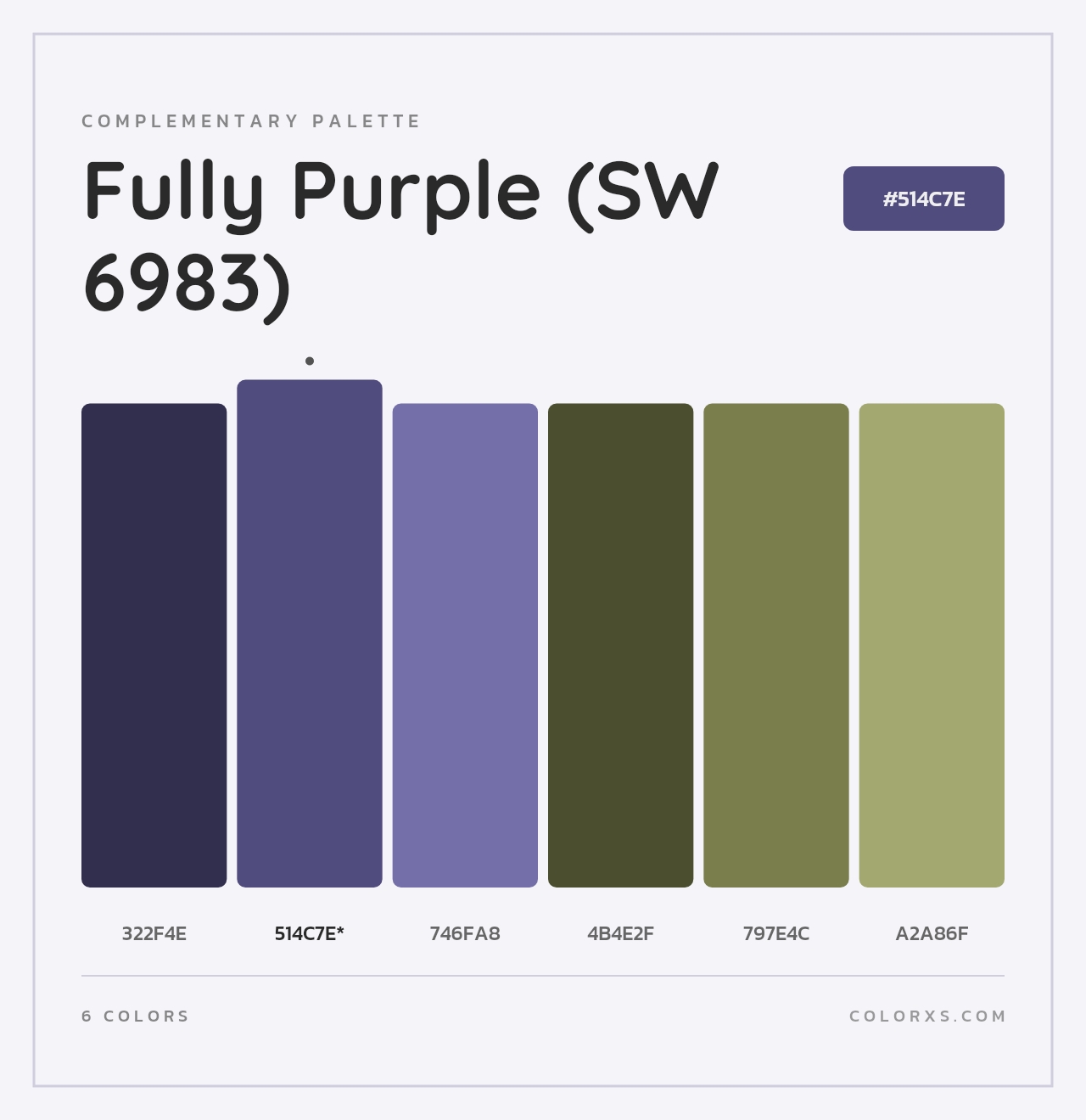 Fully Purple (SW 6983) - Complementary Color Palette