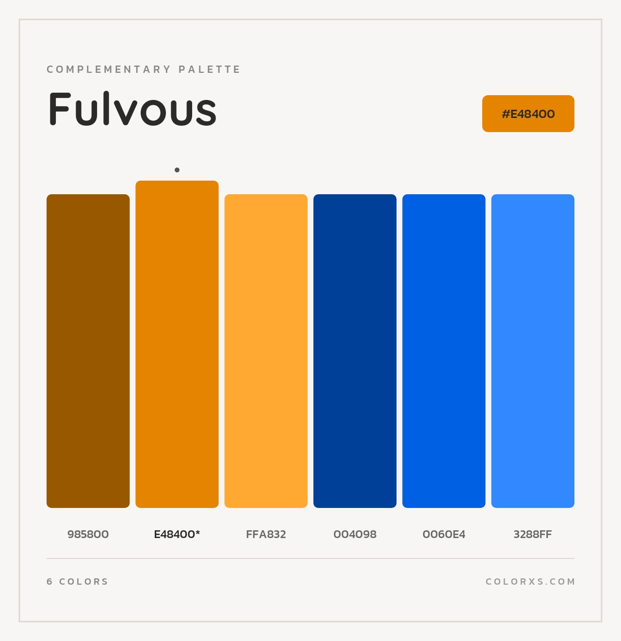 Fulvous - Complementary Color Palette