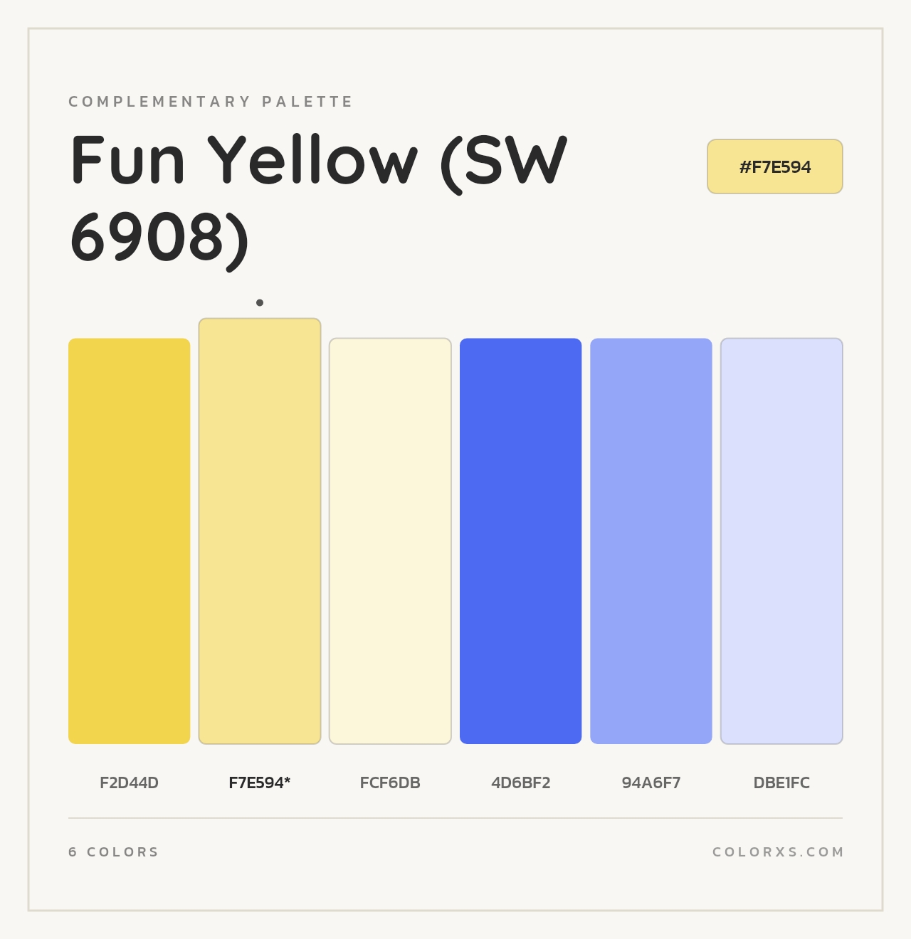 Fun Yellow (SW 6908) - Complementary Color Palette