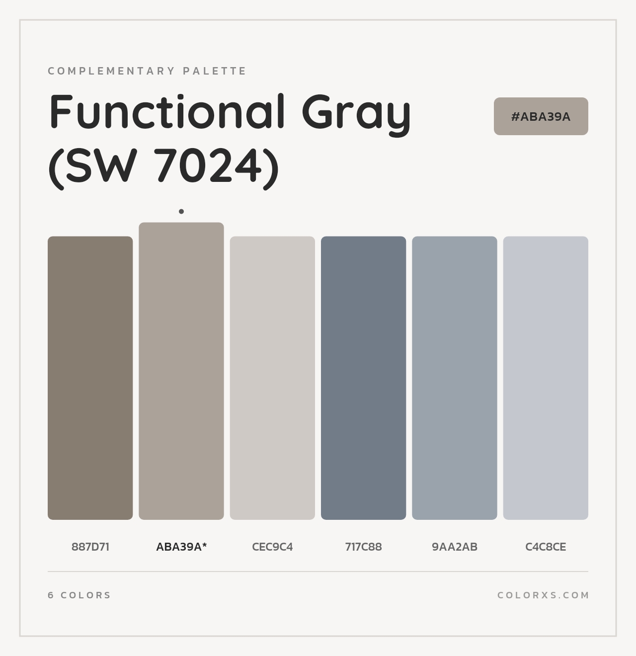 Functional Gray (SW 7024) - Complementary Color Palette