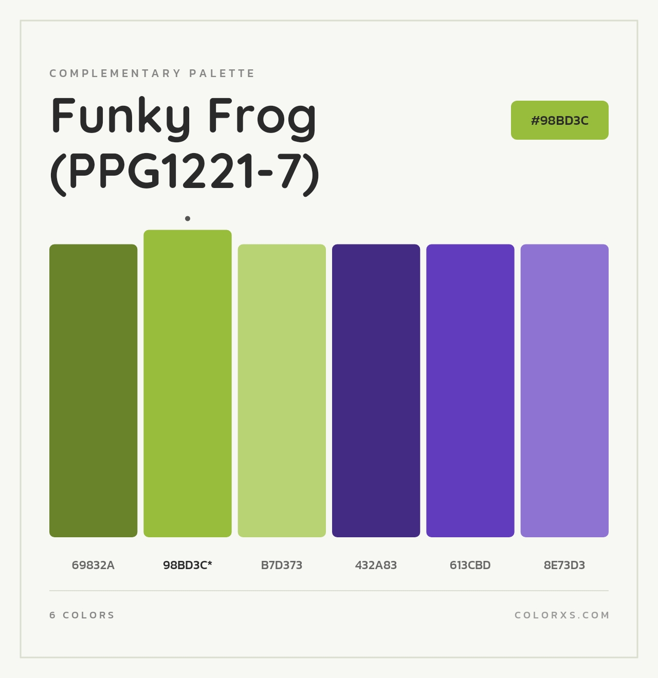 Funky Frog (PPG1221-7) - Complementary Color Palette