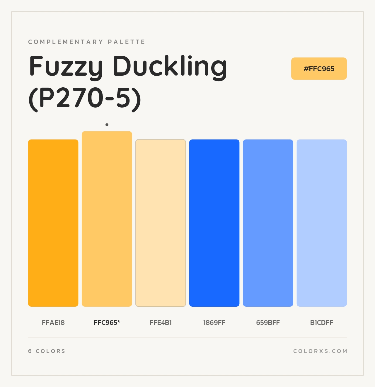 Fuzzy Duckling (P270-5) - Complementary Color Palette