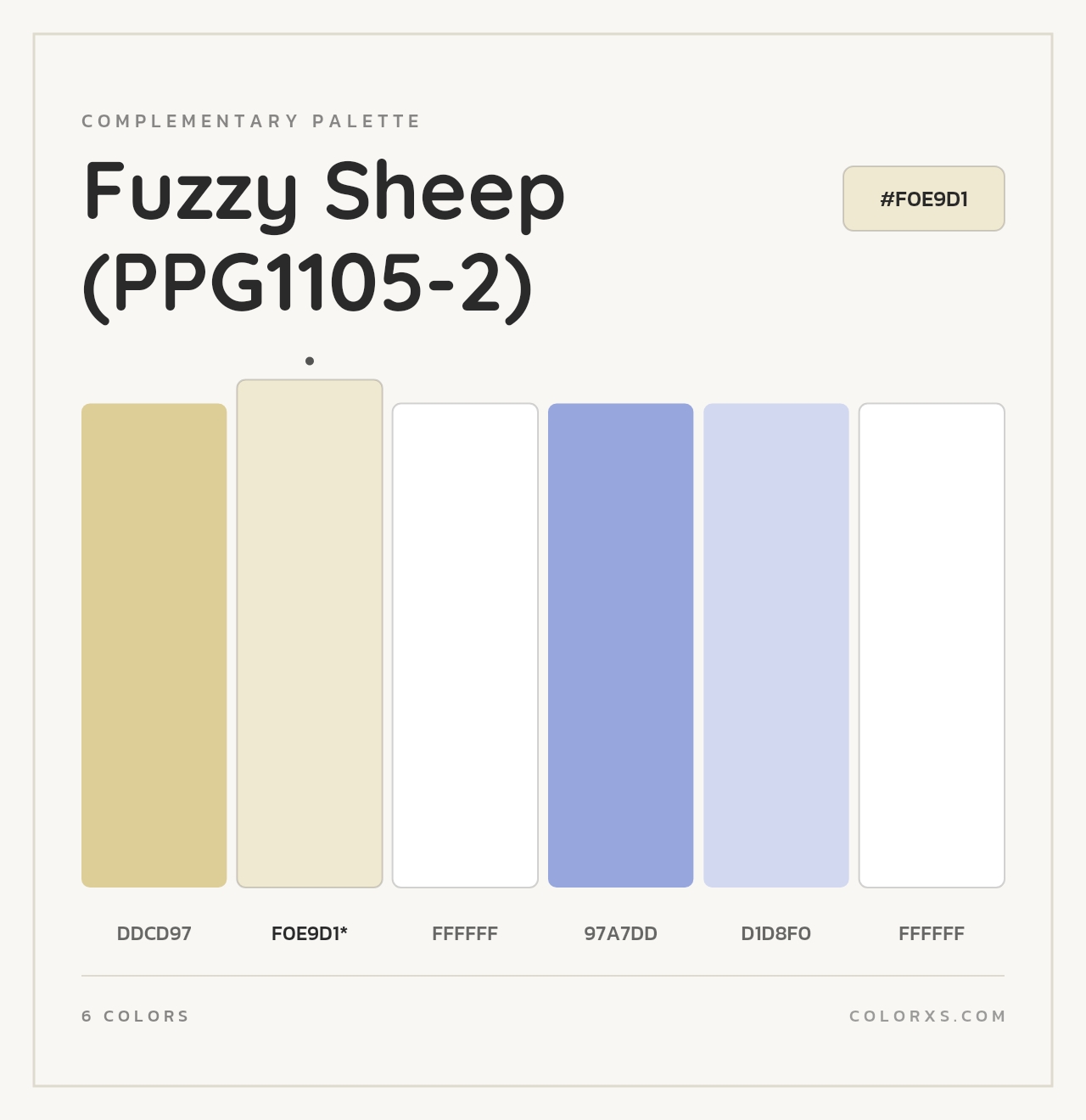 Fuzzy Sheep (PPG1105-2) - Complementary Color Palette