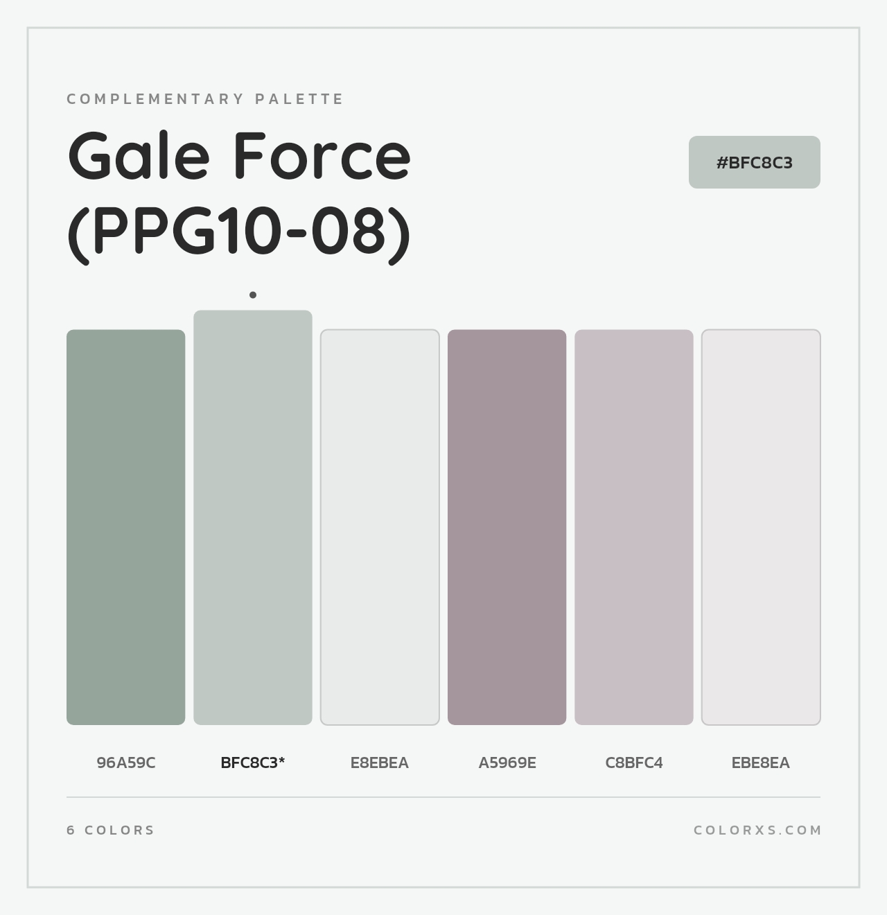 Gale Force (PPG10-08) - Complementary Color Palette