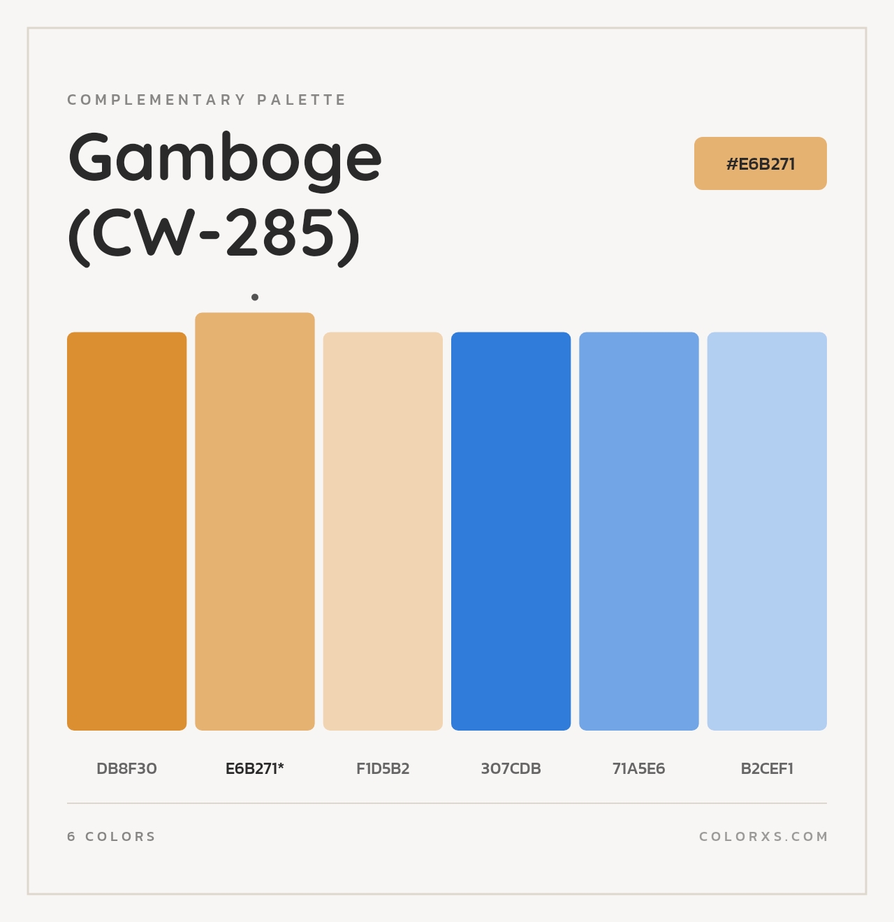 Gamboge (CW-285) - Complementary Color Palette