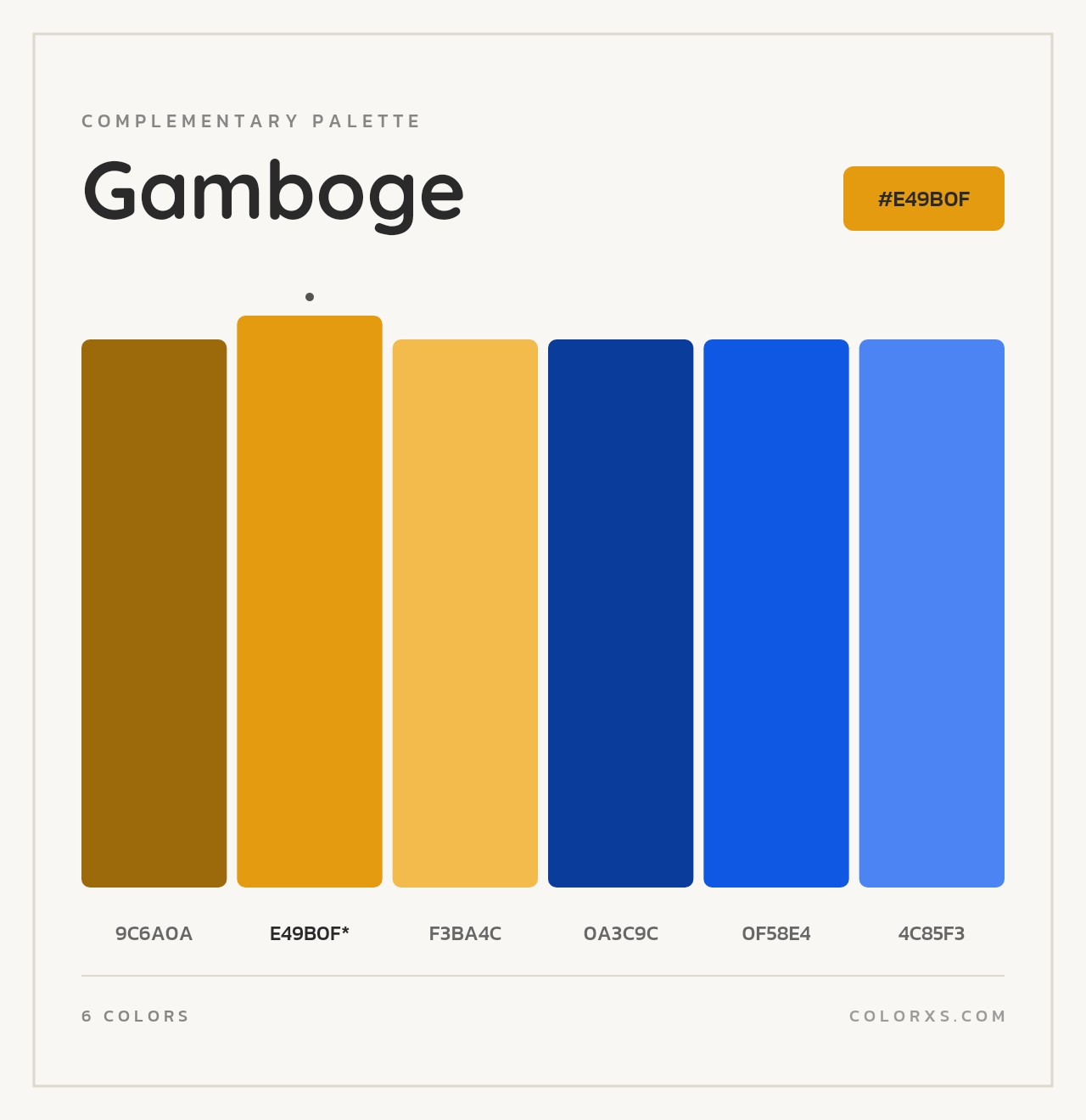 Gamboge - Complementary Color Palette