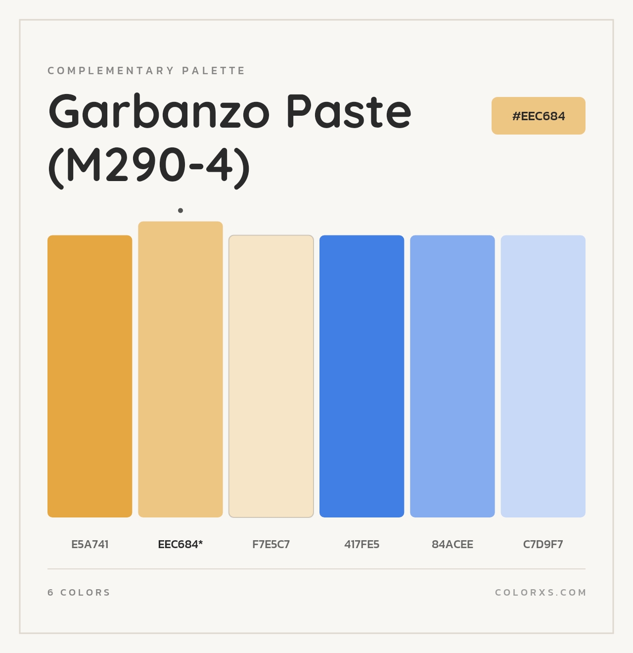 Garbanzo Paste (M290-4) - Complementary Color Palette
