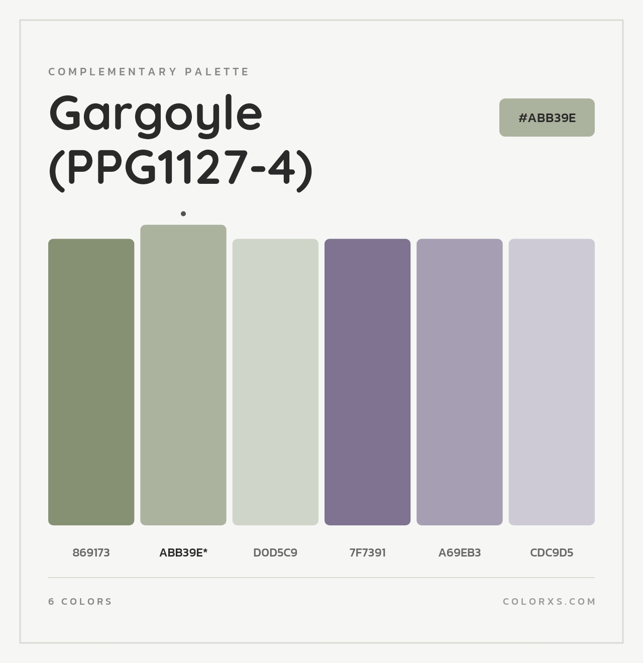 Gargoyle  (PPG1127-4) - Complementary Color Palette