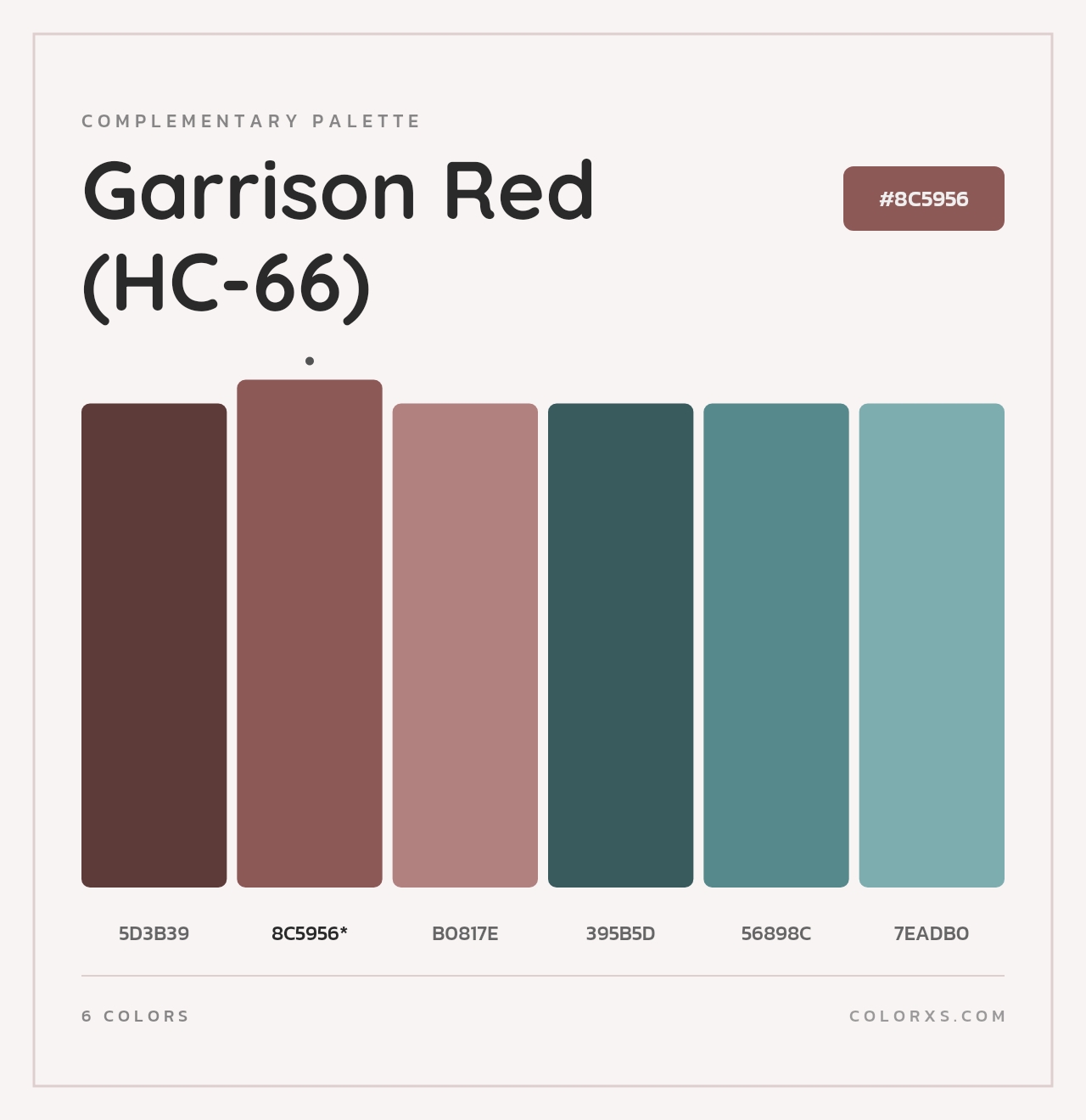 Garrison Red (HC-66) - Complementary Color Palette