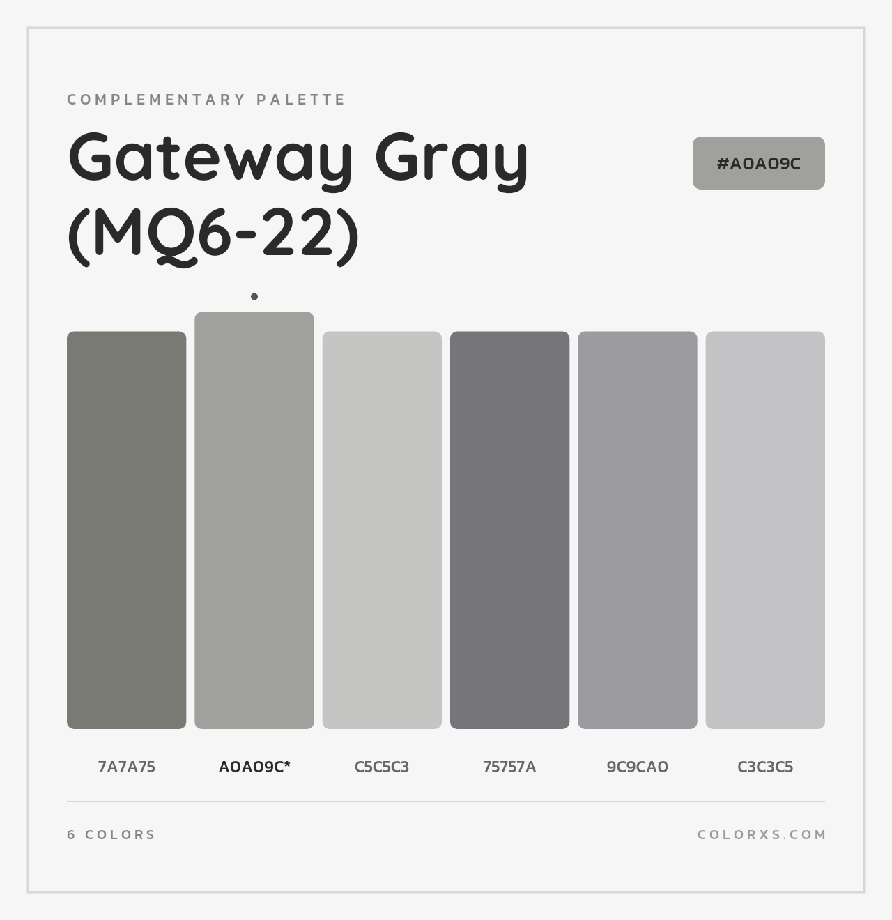 Gateway Gray (MQ6-22) - Complementary Color Palette