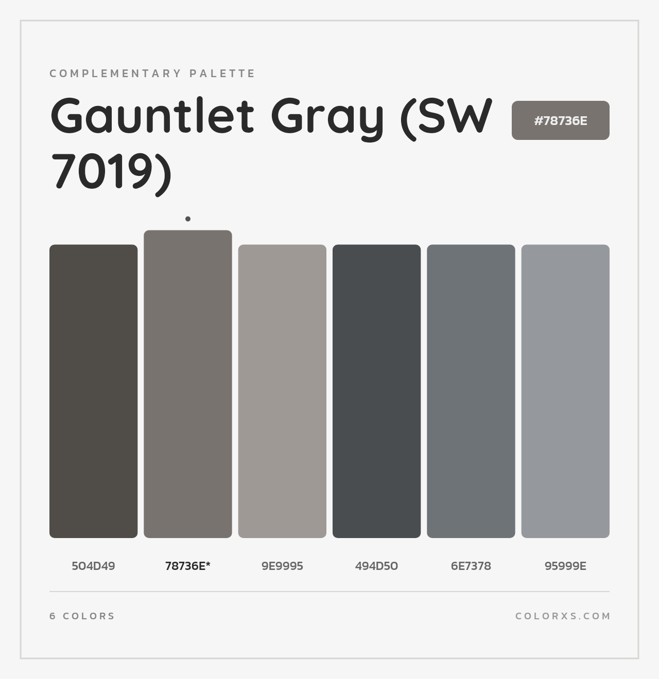 Gauntlet Gray (SW 7019) - Complementary Color Palette