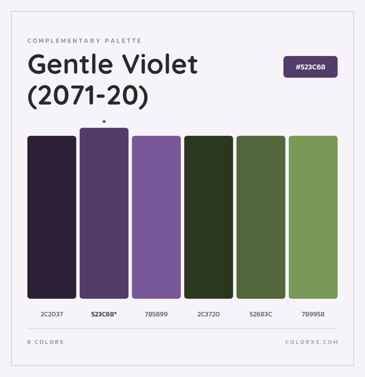 Gentle Violet (2071-20) - Complementary Color Palette