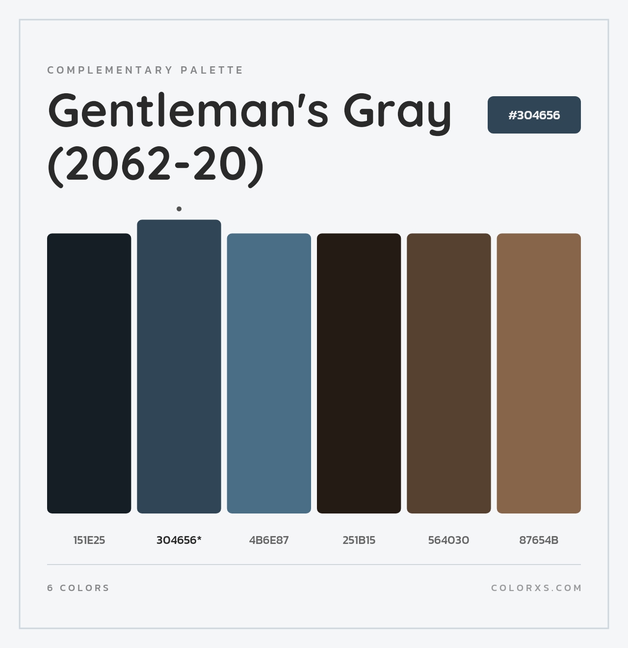 Gentleman's Gray (2062-20) - Complementary Color Palette