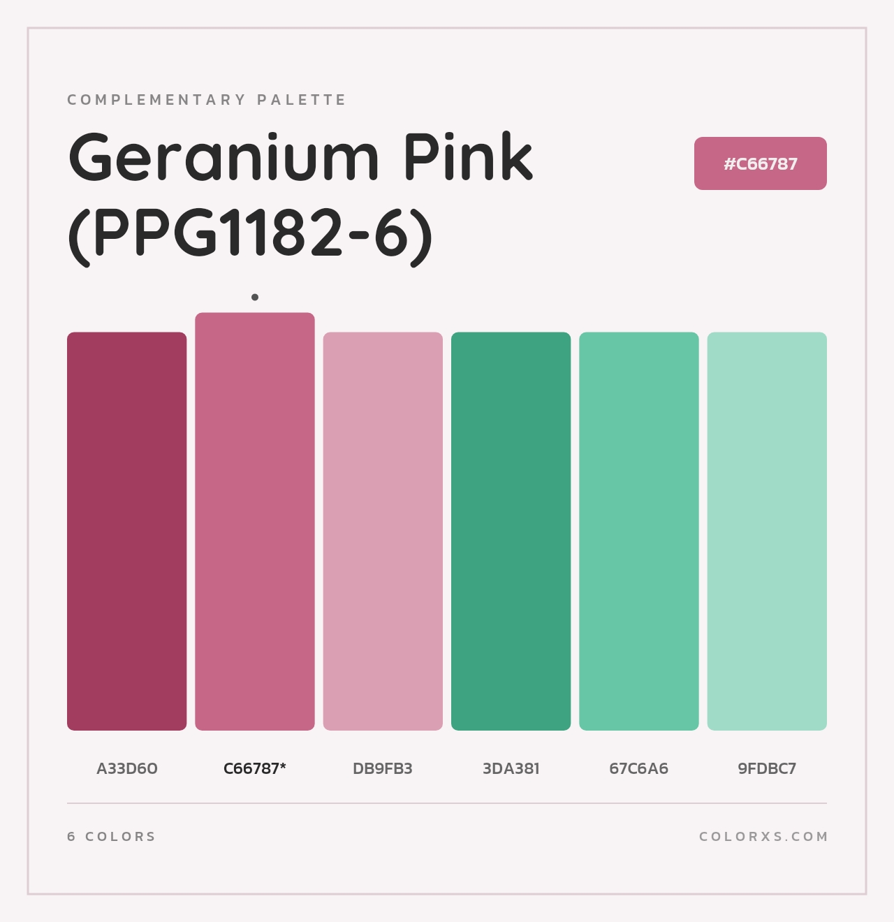 Geranium Pink (PPG1182-6) - Complementary Color Palette