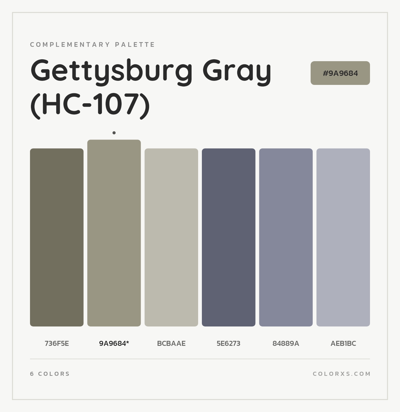 Gettysburg Gray (HC-107) - Complementary Color Palette