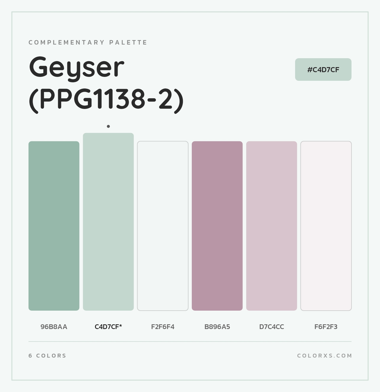 Geyser (PPG1138-2) - Complementary Color Palette