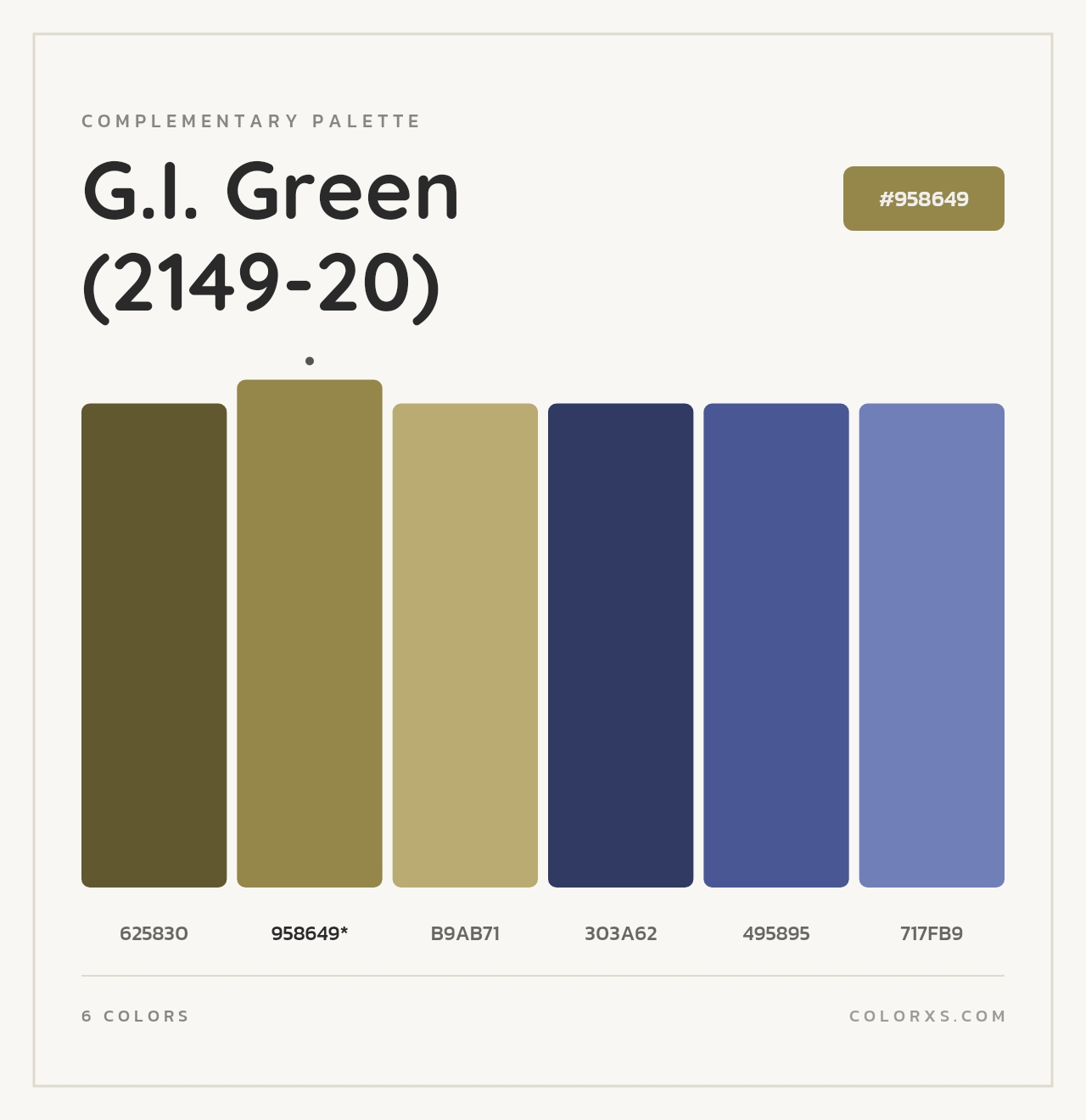 G.I. Green (2149-20) - Complementary Color Palette