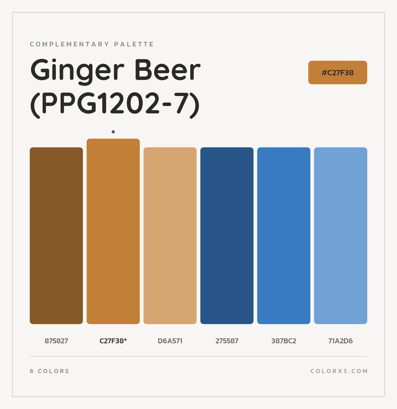 Ginger Beer (PPG1202-7) - Complementary Color Palette