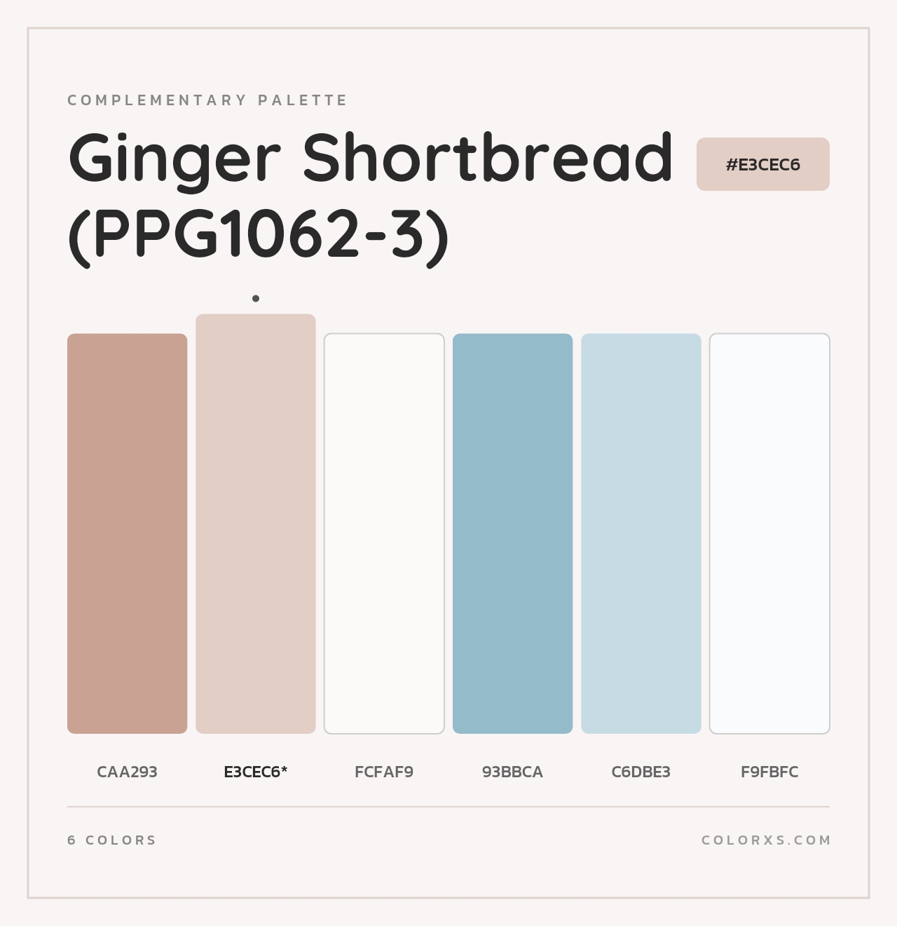 Ginger Shortbread (PPG1062-3) - Complementary Color Palette