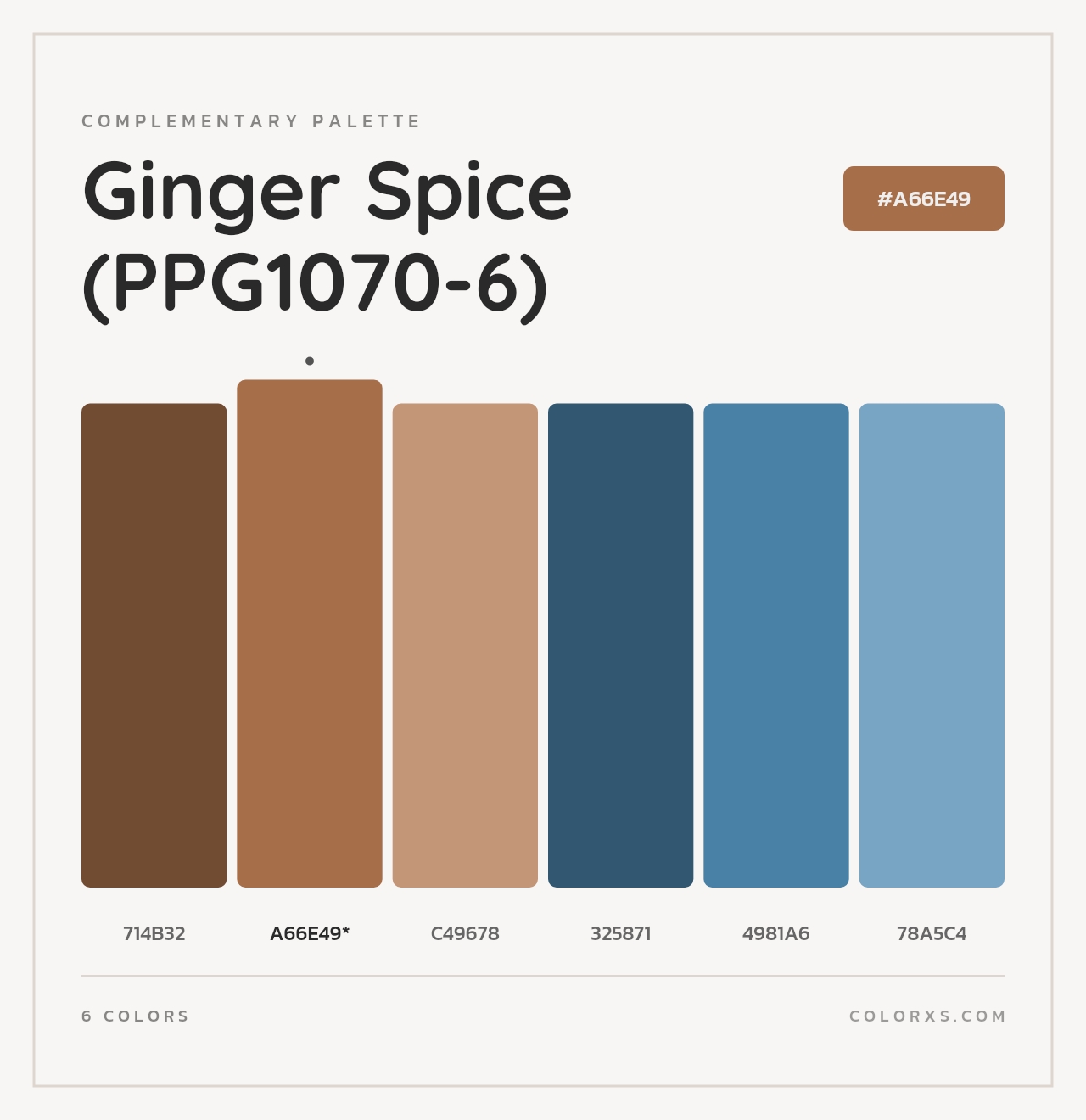 Ginger Spice (PPG1070-6) - Complementary Color Palette