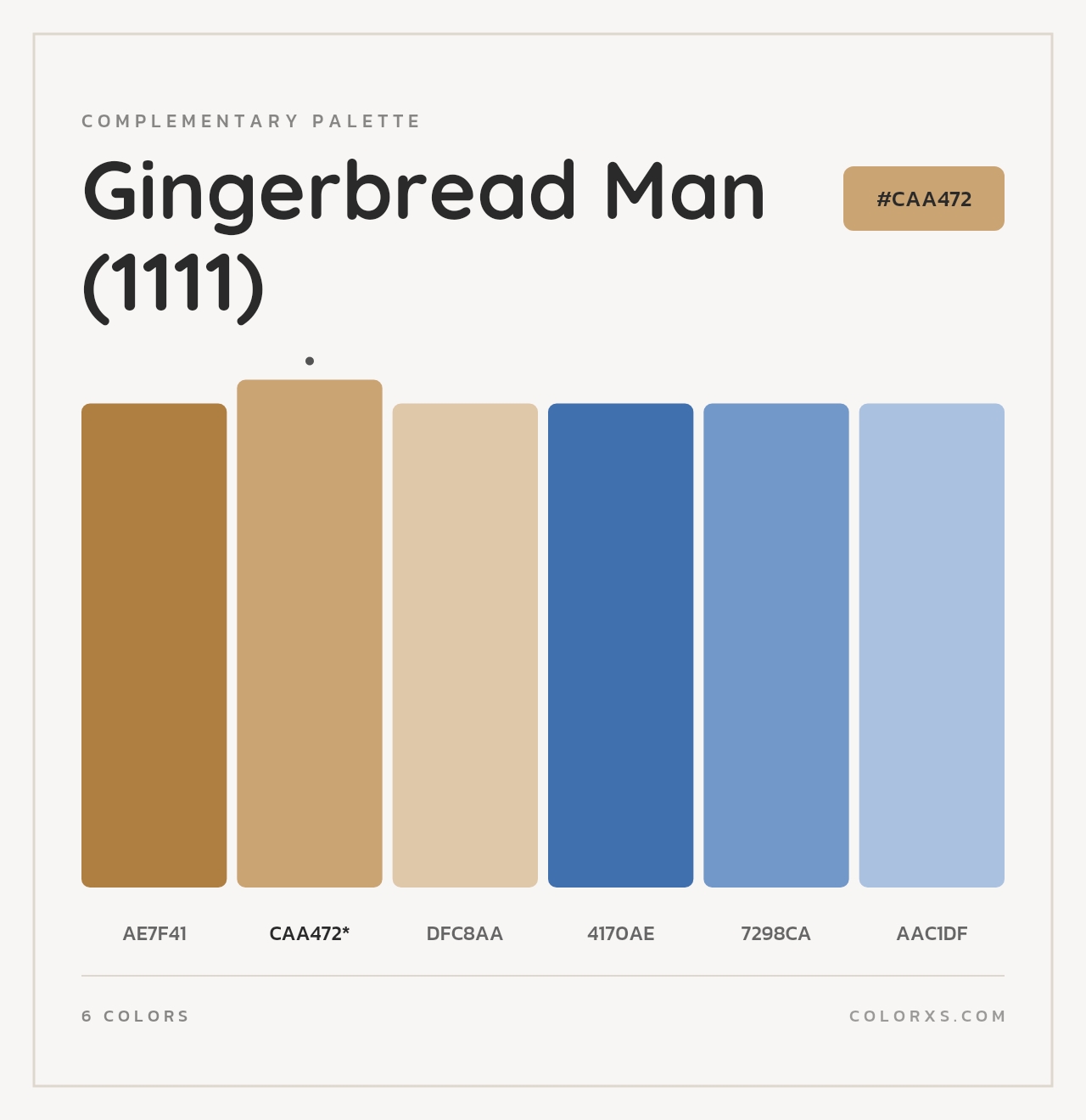 Gingerbread Man (1111) - Complementary Color Palette