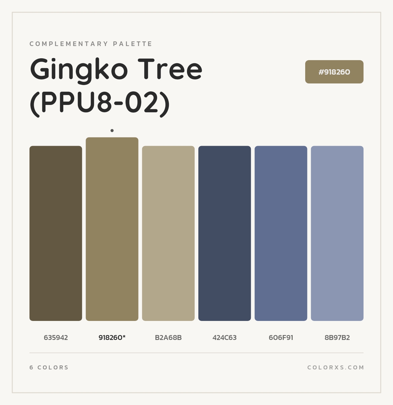 Gingko Tree (PPU8-02) - Complementary Color Palette