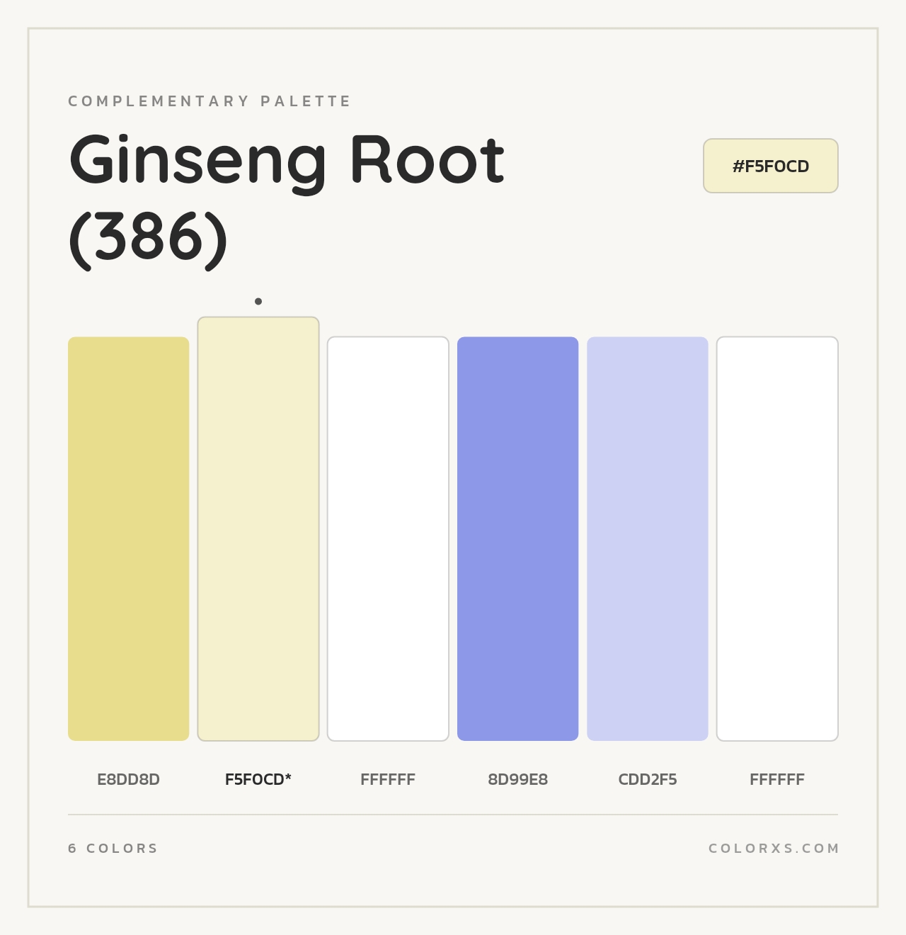 Ginseng Root (386) - Complementary Color Palette