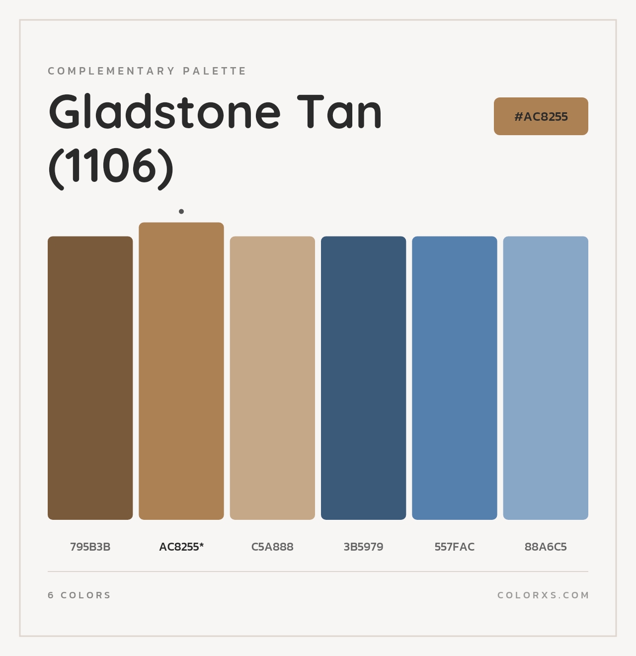 Gladstone Tan (1106) - Complementary Color Palette