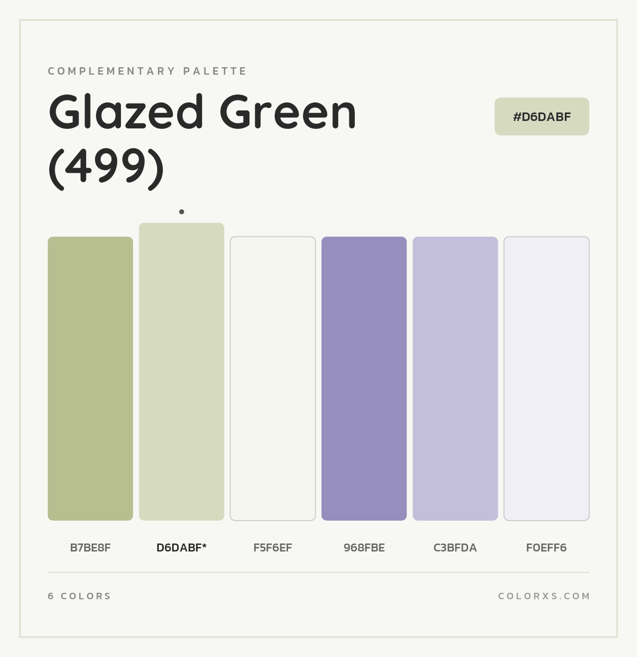 Glazed Green (499) - Complementary Color Palette
