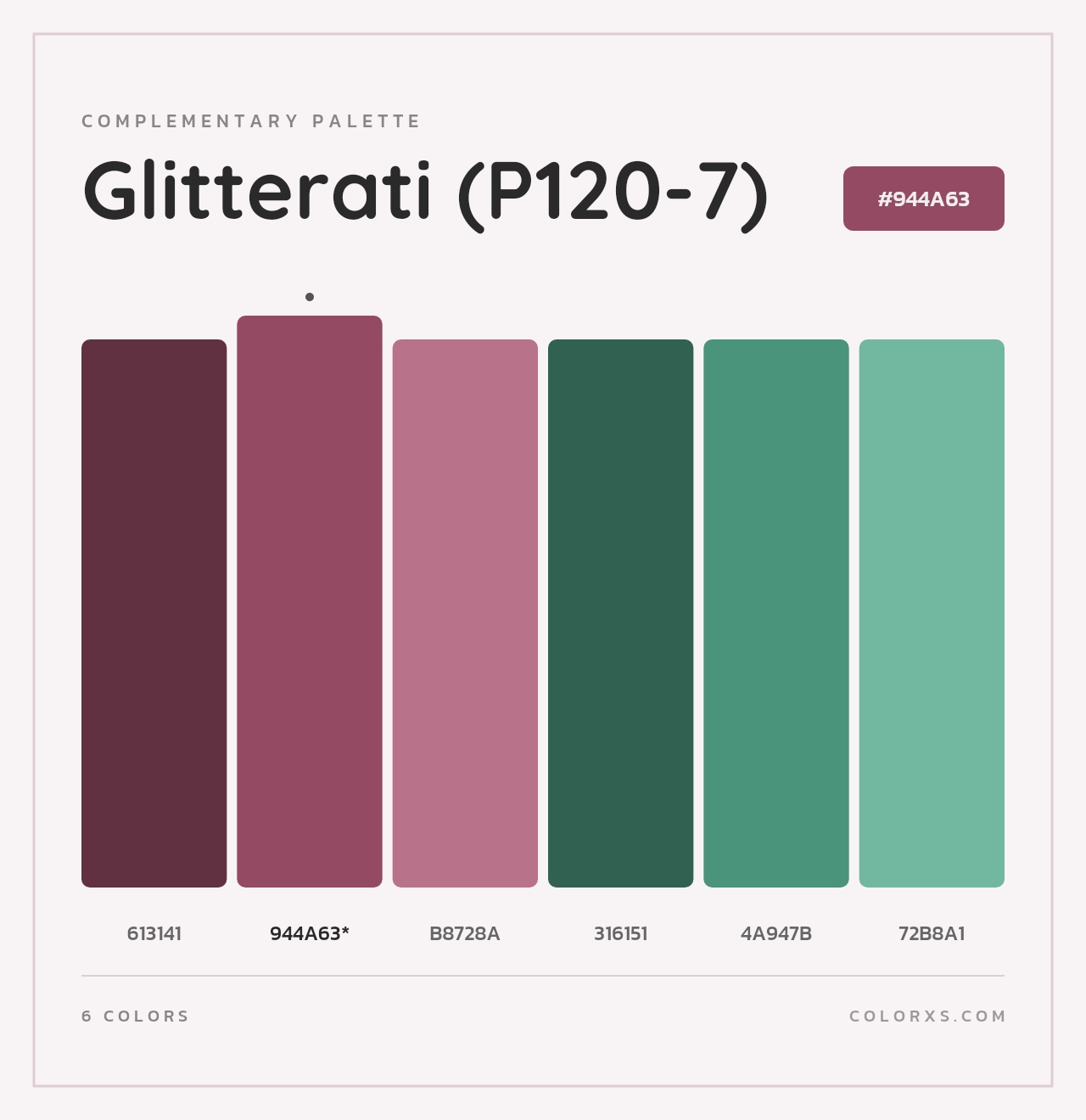 Glitterati (P120-7) - Complementary Color Palette