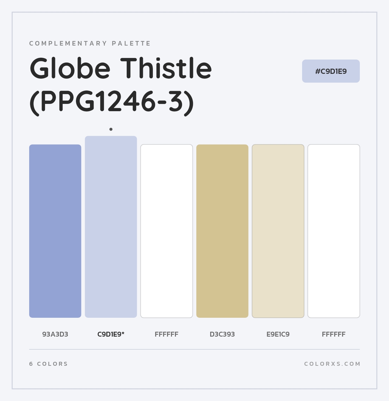 Globe Thistle (PPG1246-3) - Complementary Color Palette