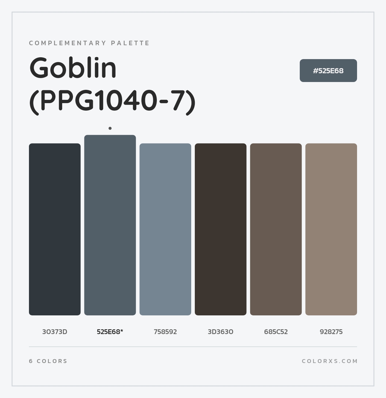 Goblin (PPG1040-7) - Complementary Color Palette
