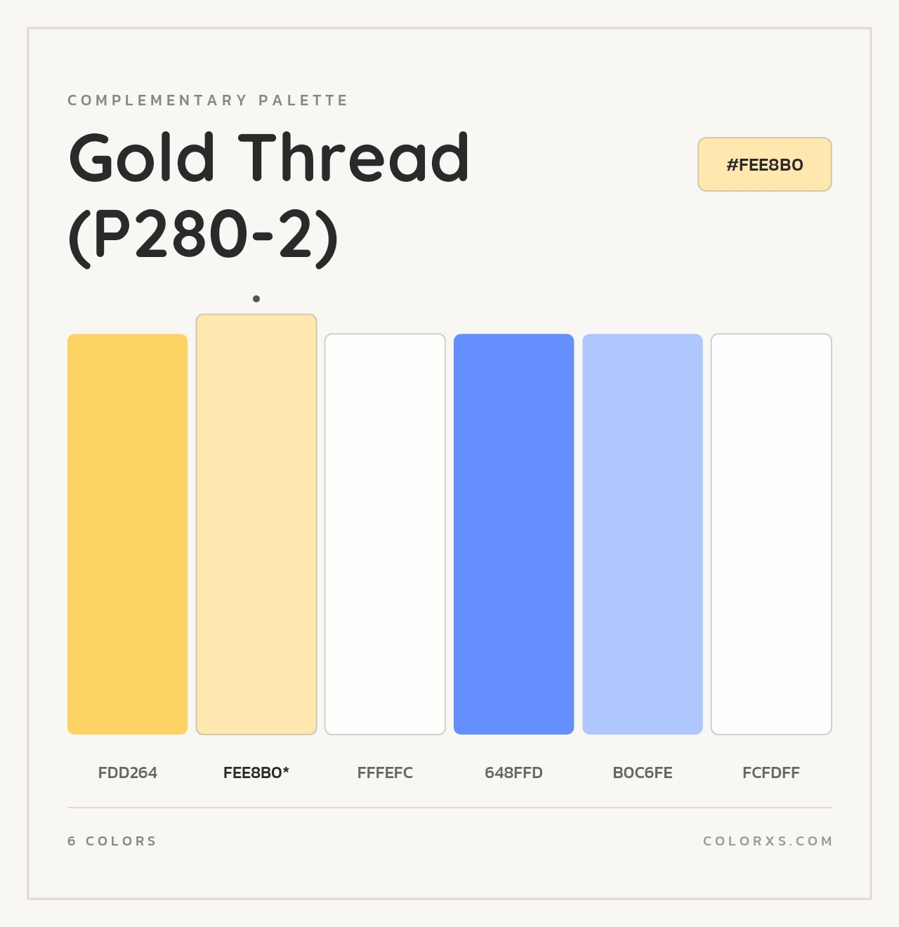 Gold Thread (P280-2) - Complementary Color Palette