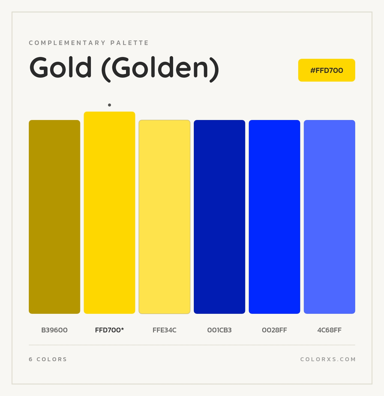 Gold (Golden) - Complementary Color Palette