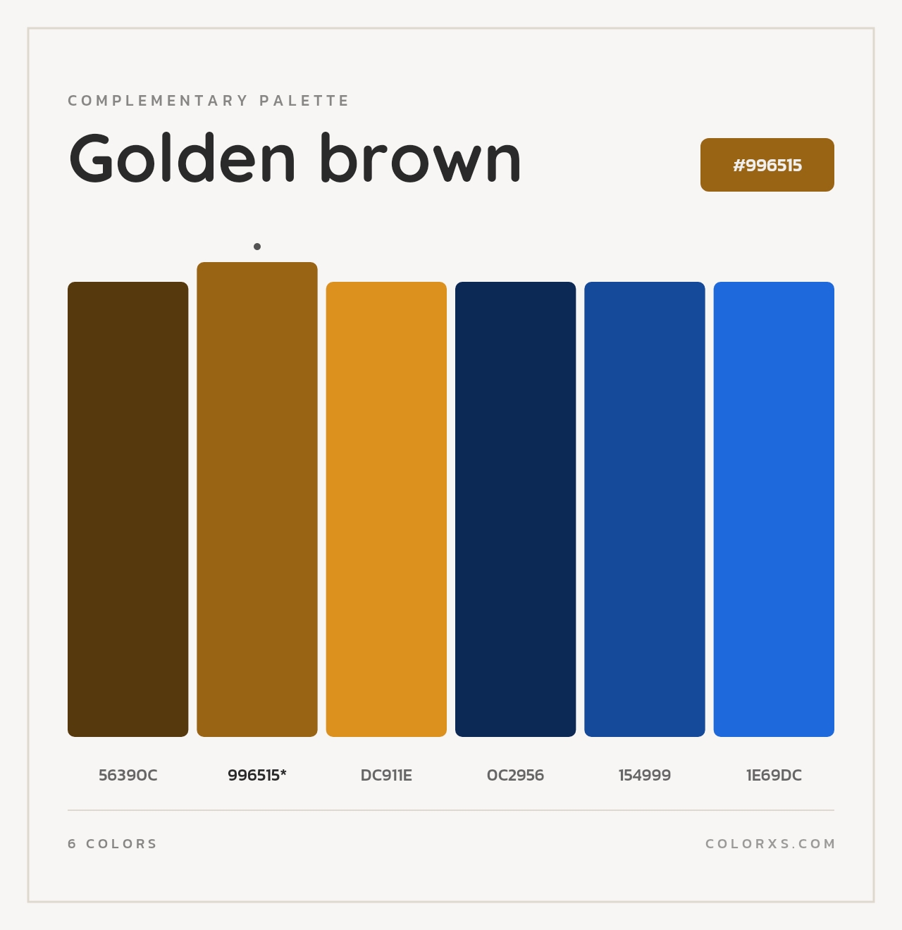 Golden brown - Complementary Color Palette