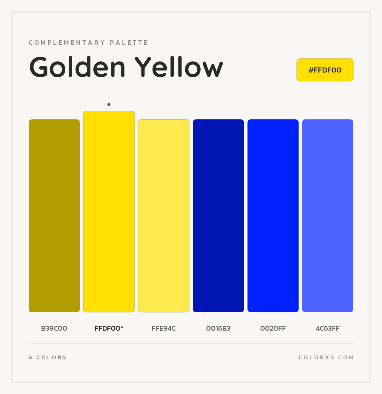 Golden Yellow - Complementary Color Palette