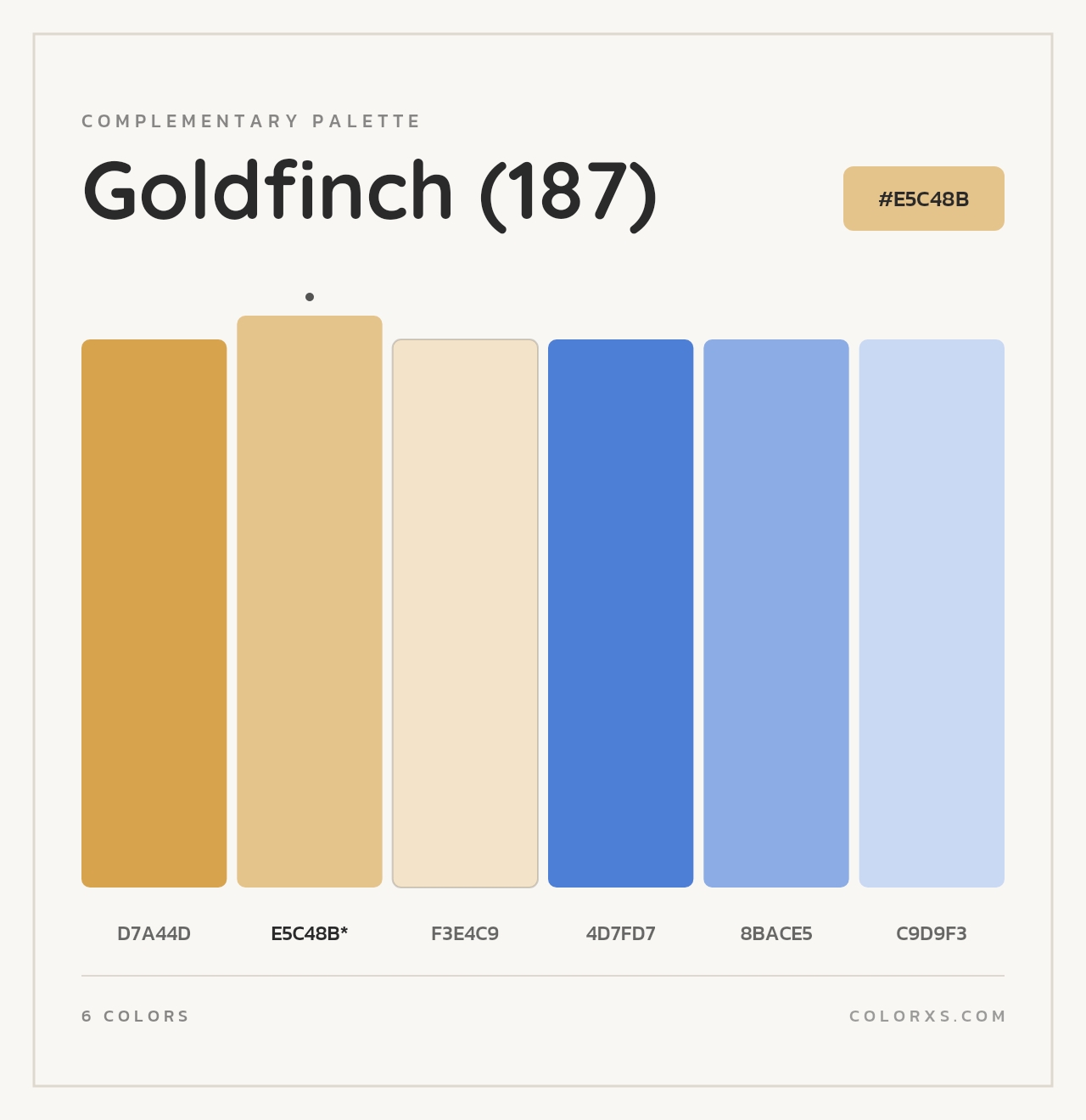 Goldfinch (187) - Complementary Color Palette