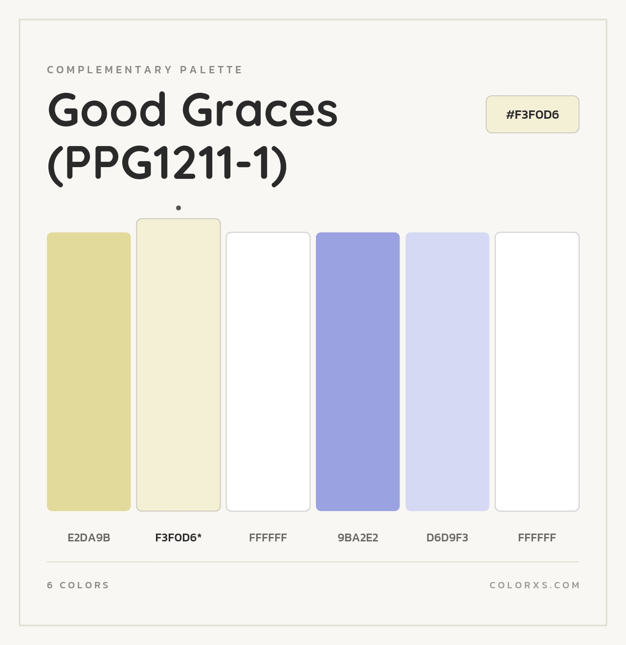 Good Graces (PPG1211-1) - Complementary Color Palette