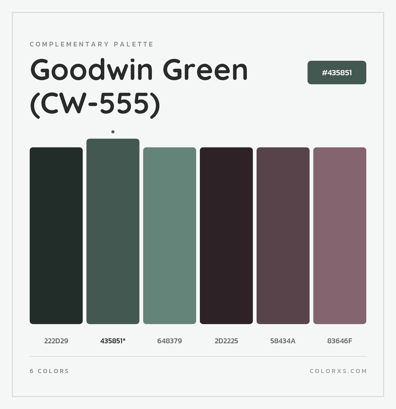 Goodwin Green (CW-555) - Complementary Color Palette
