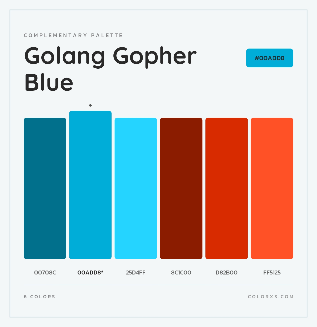 Golang Gopher Blue - Complementary Color Palette