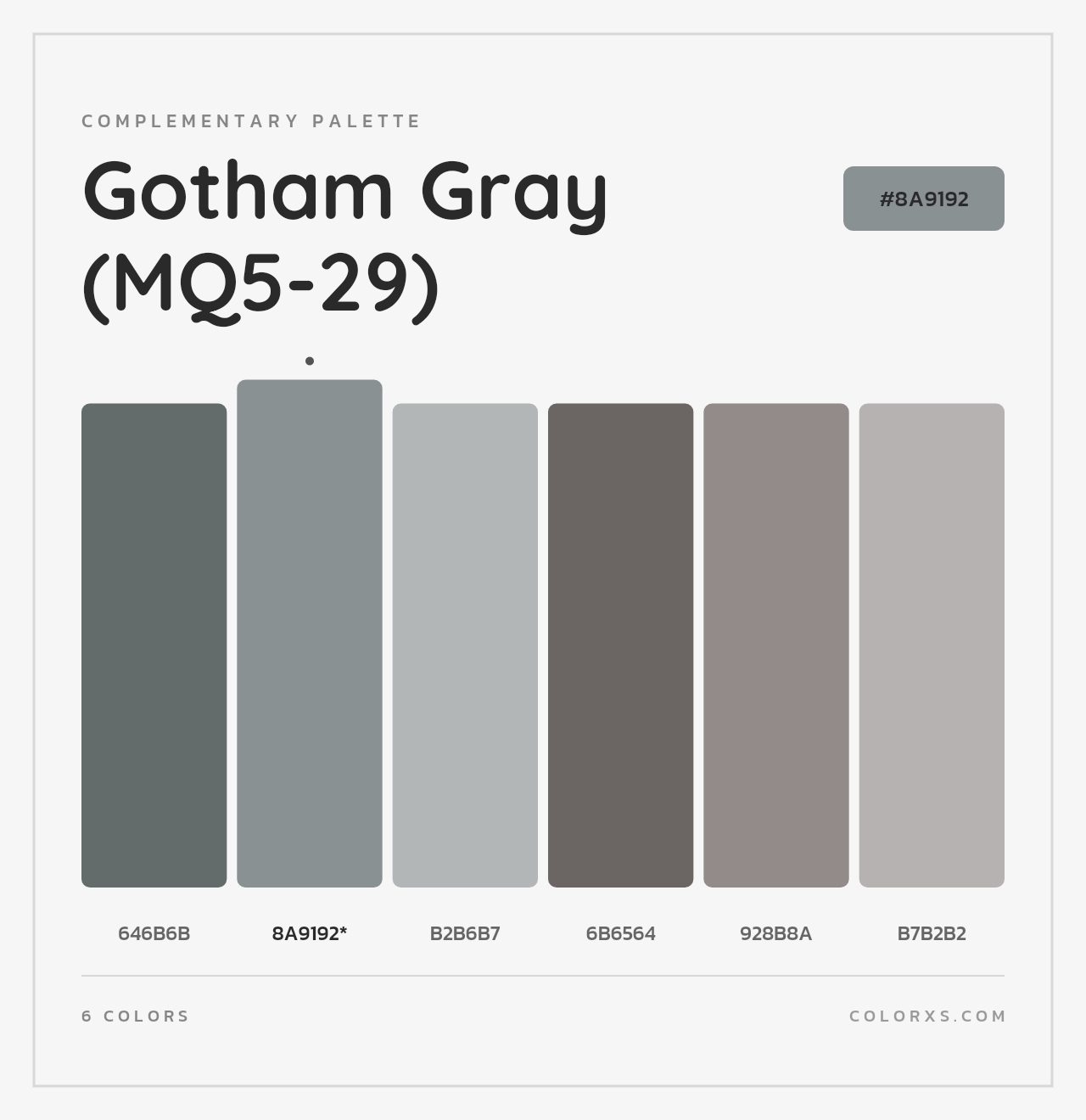 Gotham Gray (MQ5-29) - Complementary Color Palette