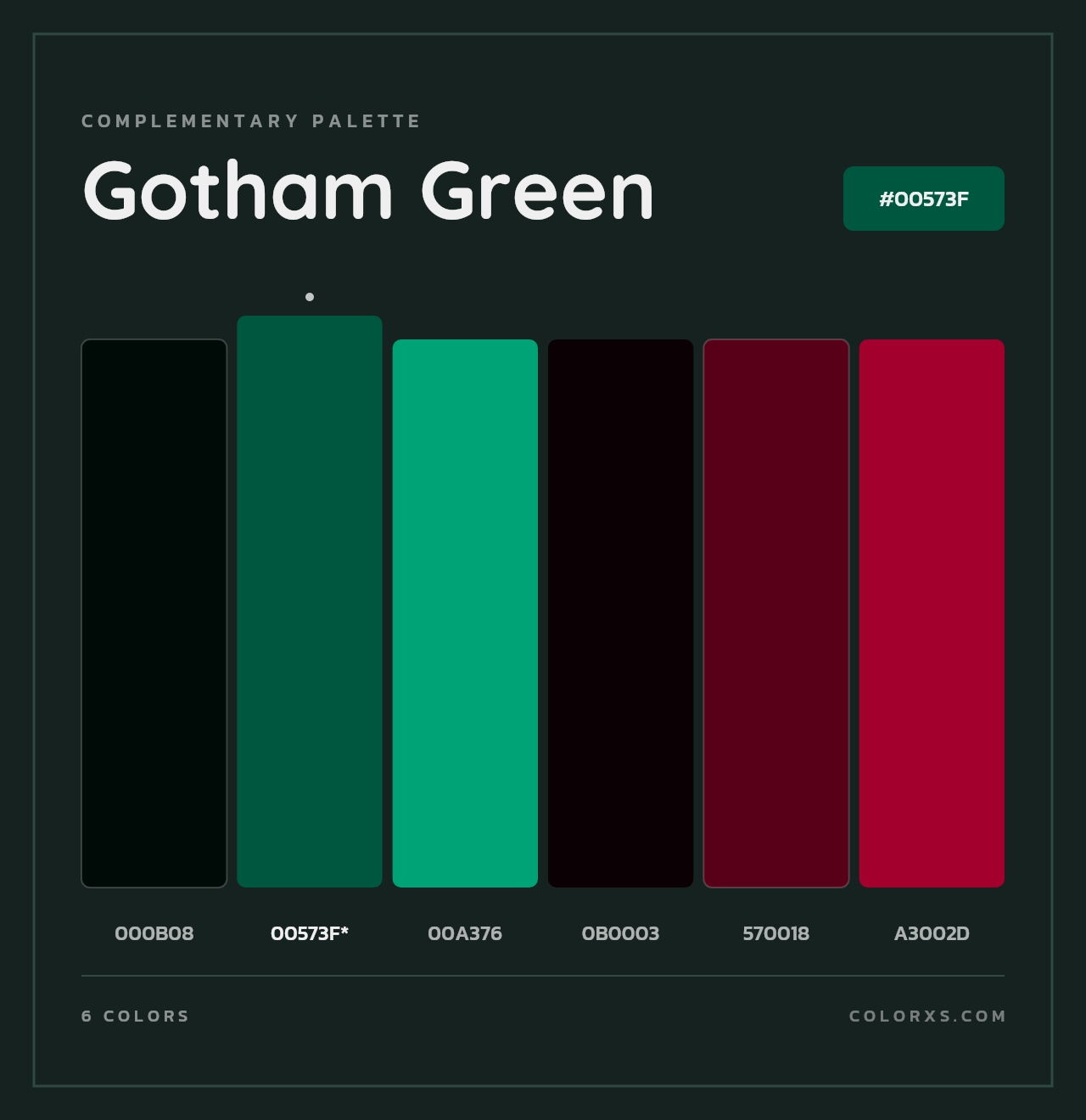 Gotham Green - Complementary Color Palette