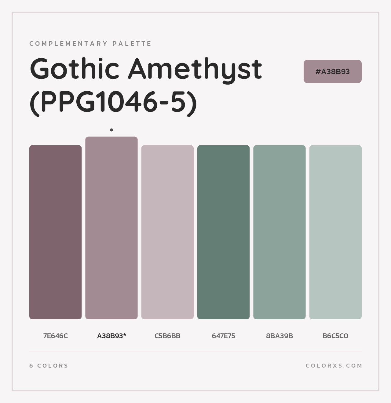 Gothic Amethyst (PPG1046-5) - Complementary Color Palette