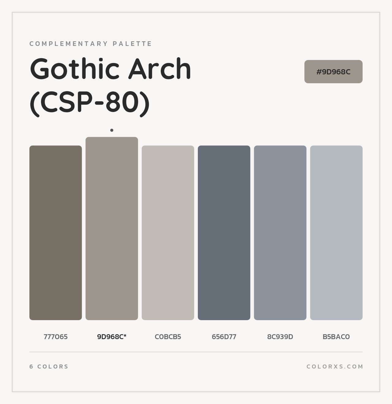 Gothic Arch (CSP-80) - Complementary Color Palette