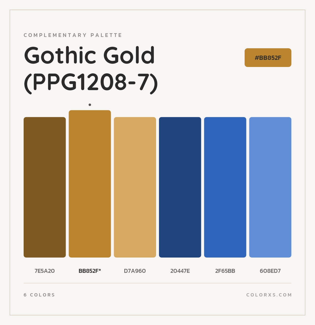 Gothic Gold (PPG1208-7) - Complementary Color Palette