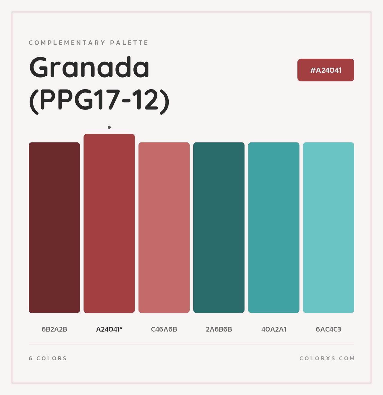 Granada (PPG17-12) - Complementary Color Palette