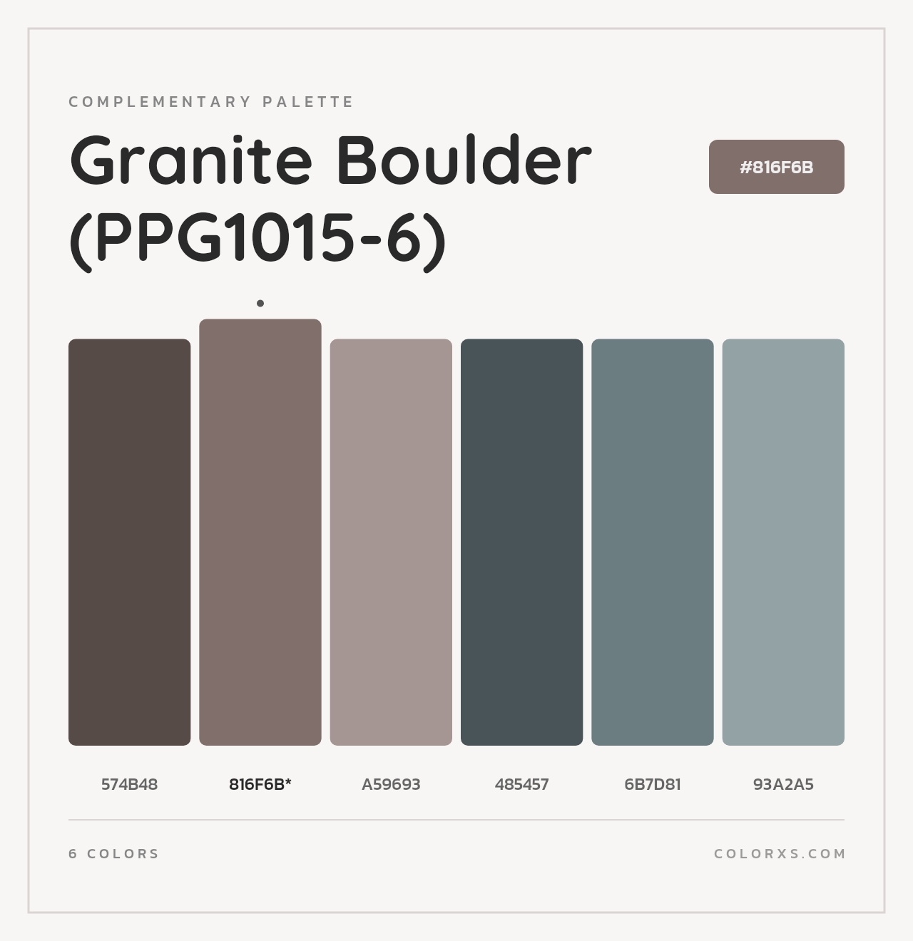 Granite Boulder (PPG1015-6) - Complementary Color Palette