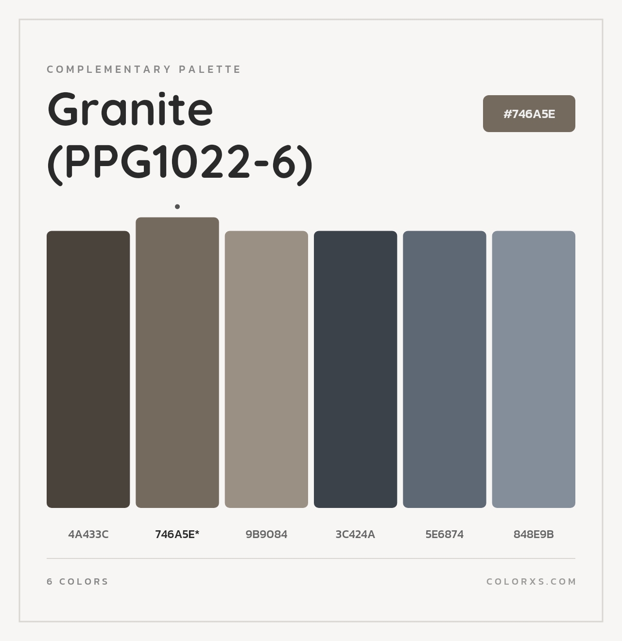 Granite (PPG1022-6) - Complementary Color Palette