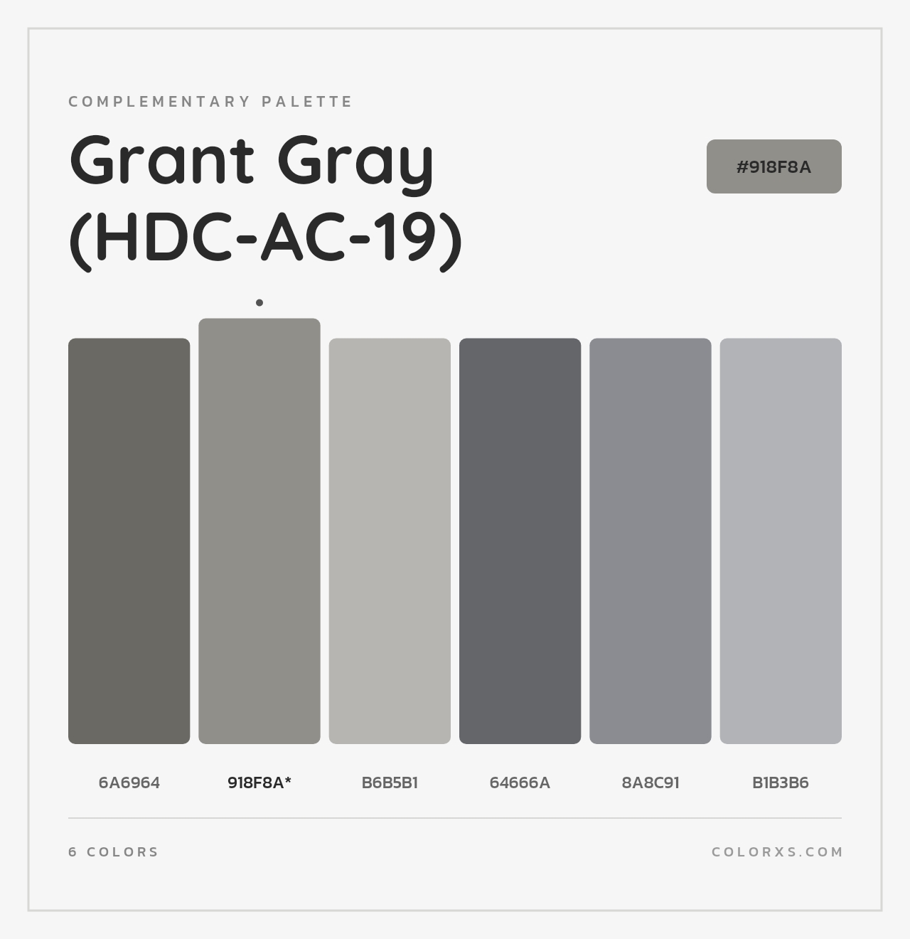Grant Gray (HDC-AC-19) - Complementary Color Palette