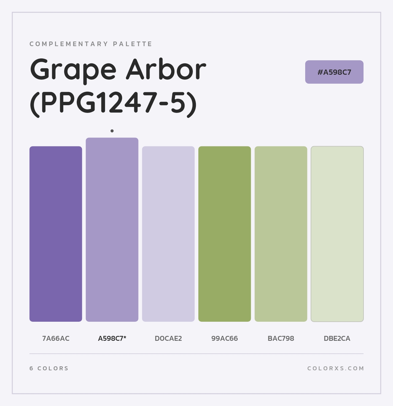 Grape Arbor (PPG1247-5) - Complementary Color Palette
